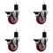 Service Caster 4'' Red Poly Swivel 1-3/4'' Expanding Stem Caster Set with Brake, 4PK SCC-EX20S414-PPUB-RED-PLB-134-4 - alternate 1